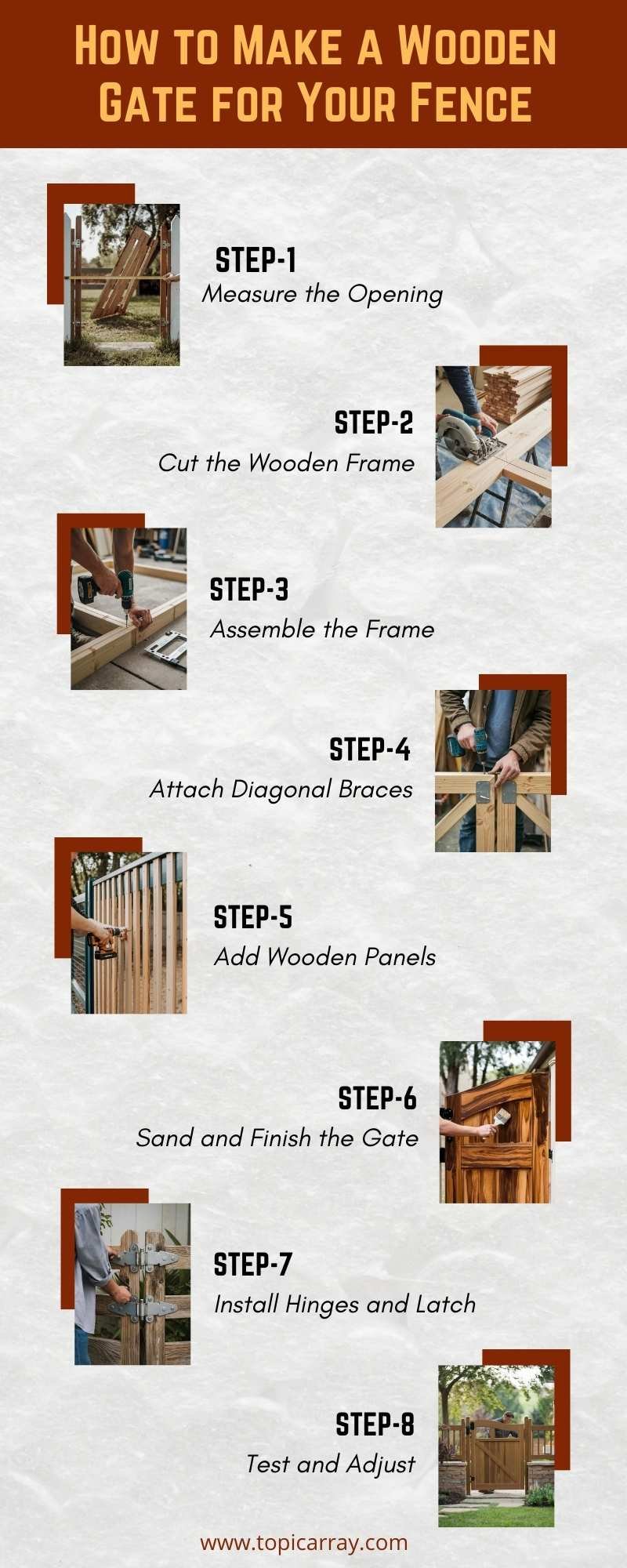 How to Make a Wooden Gate for Your Fence infographic